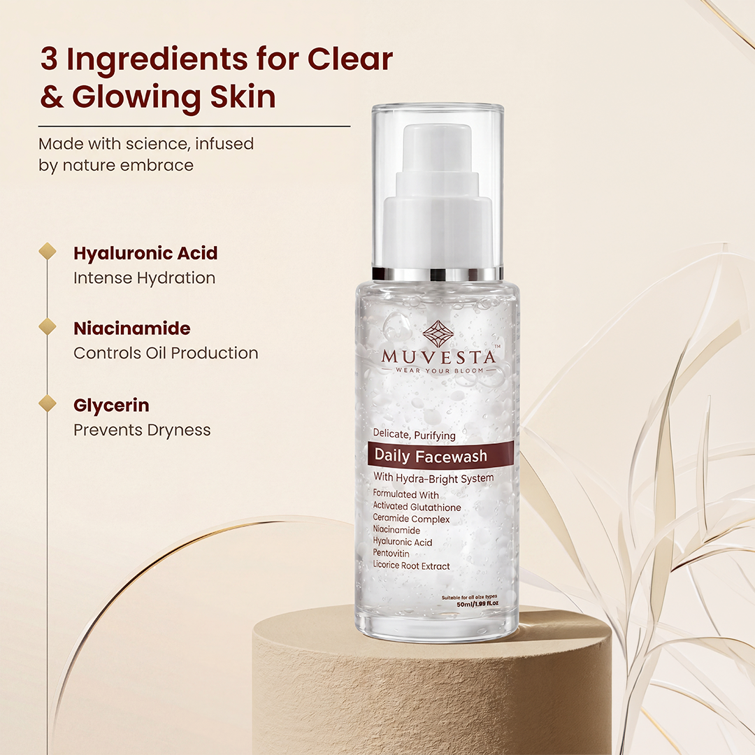 Delicate, Purifying Daily Facewash with Hydra Bright System, Ceramide. Glutathione & Niacinamide