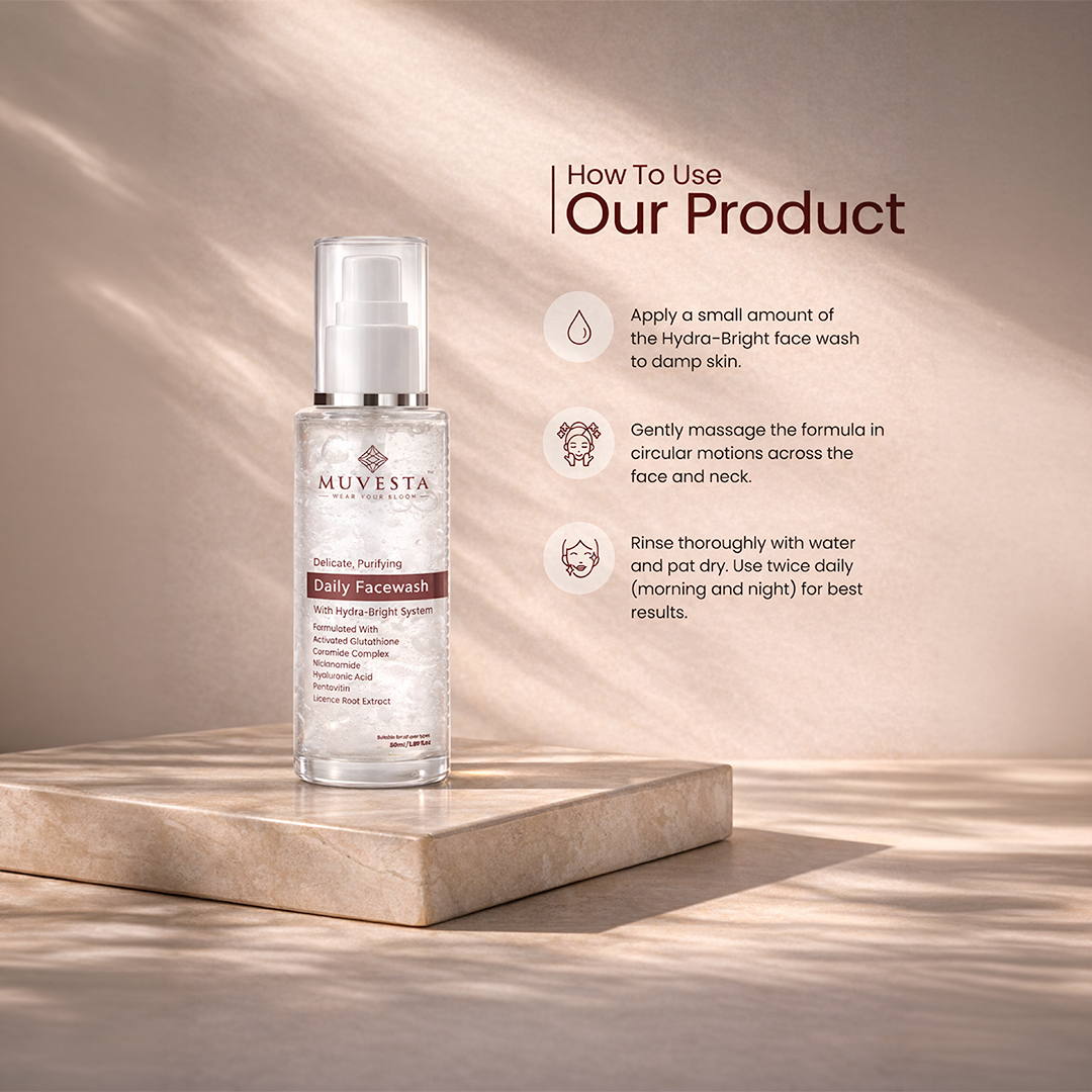 Delicate, Purifying Daily Facewash with Hydra Bright System, Ceramide. Glutathione & Niacinamide