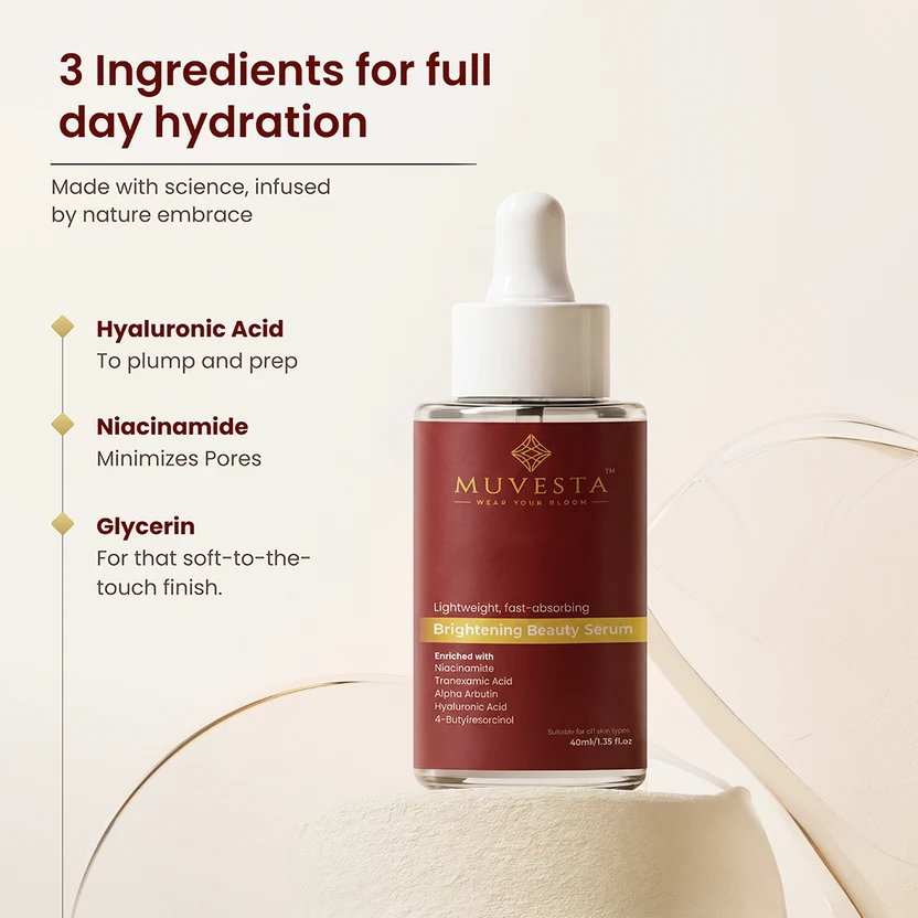 Light Weight Fast Absorbing Brightening Beauty Serum with Alpha Arbutin, Niacinamide & Tranexamic Acid
