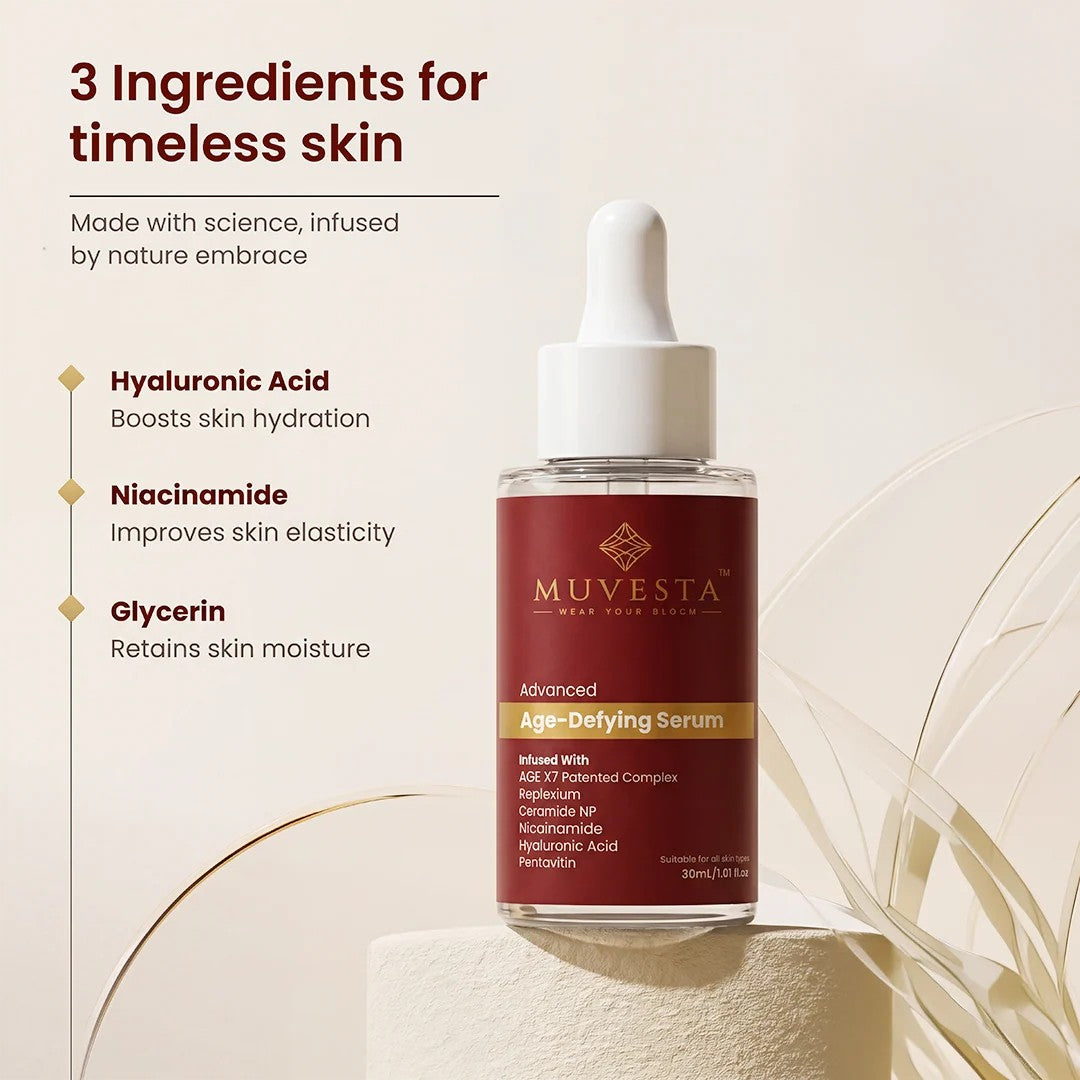 Advanced Age-Defying Serum with Ceramide & Patented Peptide Complex for Skin Elasticity & Wrinkle Prevention
